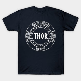 Thor Norse God with Runes God of Thunder T-Shirt